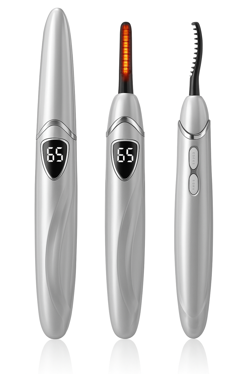 EYECURL Heated Eyelash Curler, S600 Heated Lash Curler, Accurate Temperature Control Electric Eyelash Curler Heated Curlers - Intelligent Power Off, Natural Makeup (Pale Blush/Silver, S600-148MM)